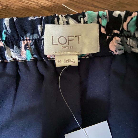 Loft Paisley Flippy Skirt in Industrial Navy - Picture 3 of 7